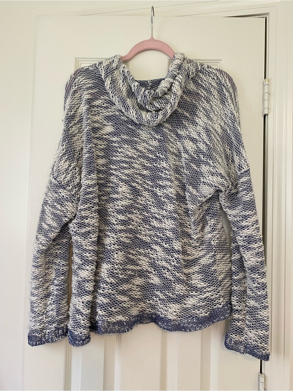 KEREN hart Blue-Cream Marled Hoodie Sweater - Picture 2 of 2